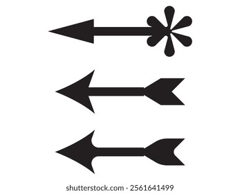 set of black arrows vector design