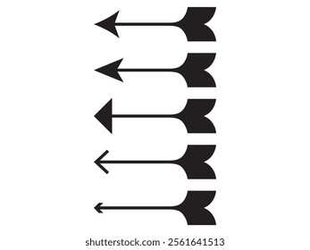 set of black arrows vector design