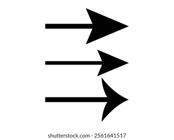 set of black arrows vector design