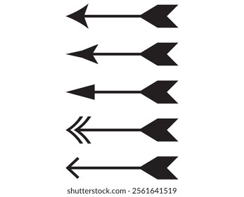 set of black arrows vector design