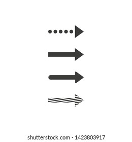 Set of black arrows. Vector icon flat design
