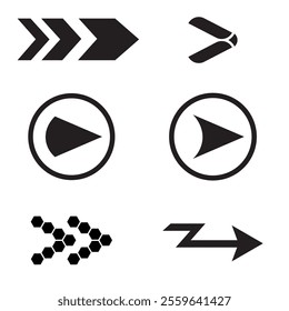 Set of Black Arrows Vector. Icon. Left and Right.