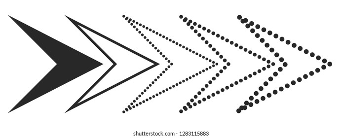 Set of black arrows. Vector illustration. Arrows collection isolated on white background.