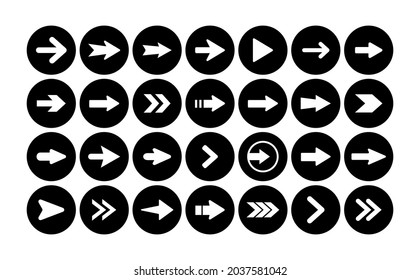 Set black arrows vector with isolated on white background. Arrow symbols collections for web design and UI