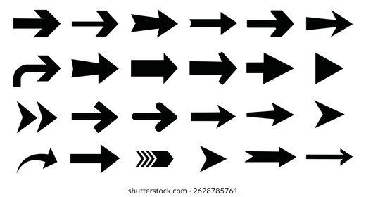 Set of black arrows. Set of vector arrows. Vector Pointers Collection. Simple arrow big set. 