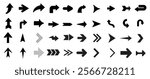 Set black arrows for web design. Arrows vector icon. Arrow icon. Set of big black vector arrows. Cursor, Click. Arrow icon pack