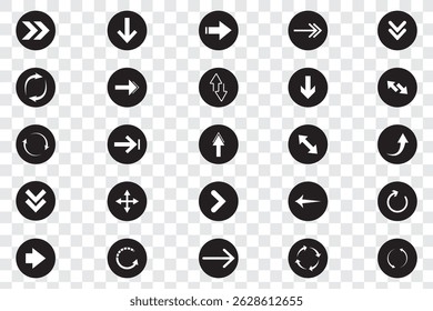 Definir setas pretas para o design da Web. Ícone de vetor de setas. Ícone de seta. Conjunto de grandes setas vetoriais pretas. Cursor, Clique Em. Ícone de seta, ícone de seta. Mega conjunto de setas vetoriais eps 10