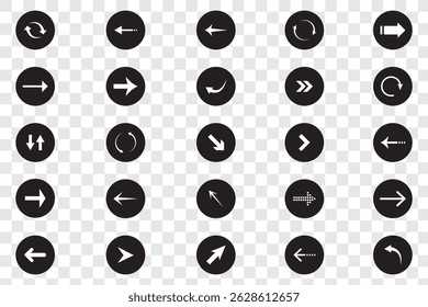 Coloca flechas negras para el Diseño web. Icono de Vector de flechas. Icono de flecha. Conjunto de grandes flechas de Vector negro. Cursor, Hacer clic. Icono de flecha, icono de flecha. Mega conjunto de flechas de Vector eps 10