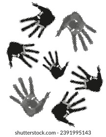 Set of Black Art Hand Prints stock illustration