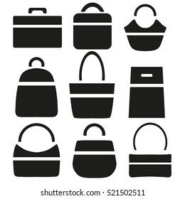 Similar Images, Stock Photos & Vectors of handbag icons set - 608085962