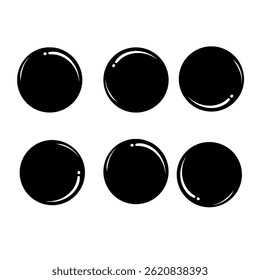 Set black ball icon vector