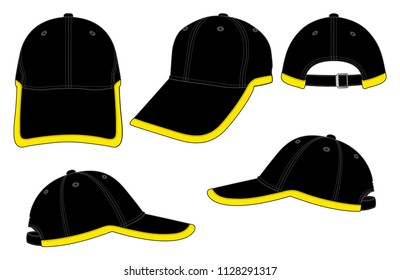 Set Black Baseball Cap Design
: Yellow Arch Trim