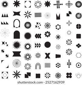  set of black bauhaus shapes, geometric abstract shapes. 