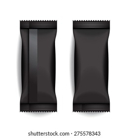Set of Black Blank Foil Packaging : Vector Illustration EPS10