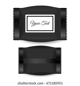 Set of black blank foil packaging vector Illustration eps10