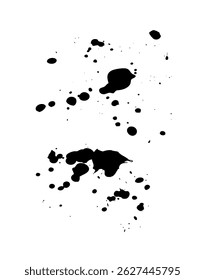 Set of black blots and ink splashes vector