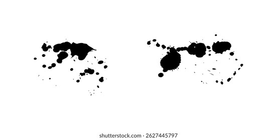 Set of black blots and ink splashes vector