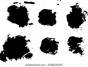 set of black blots spots in vector graphics