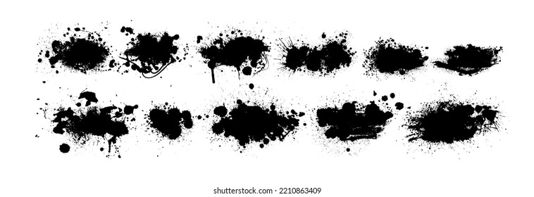 A set of black blots. Vector illustration