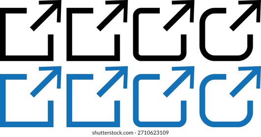Set of Black and Blue External Link Icons