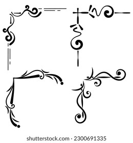 Set of black border arabesque frames Vector