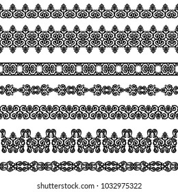 Set of black borders isolated on white