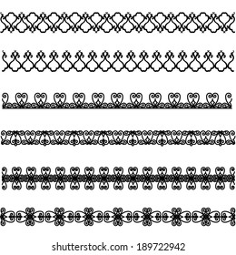 Set of black borders isolated on white