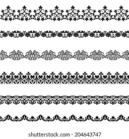Set of black borders isolated on white