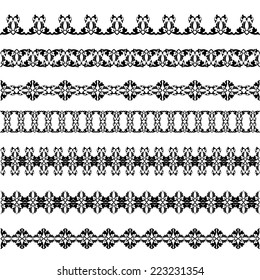 Set of black borders isolated on white