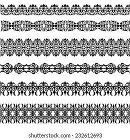 Set of black borders isolated on white