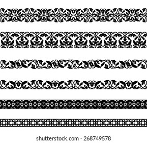 Set of black borders isolated on white