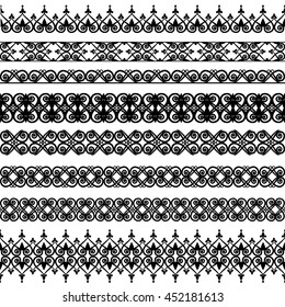 Set of black borders isolated on white