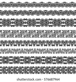 Set of black borders isolated on white