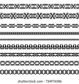 Set of black borders isolated on white