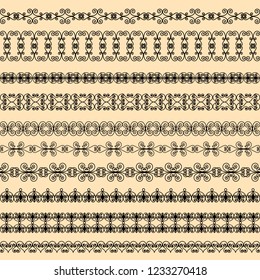 Set Black Borders On Beige Background Stock Vector (Royalty Free ...