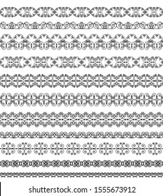 Set of black borders on a white background