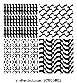 Set Black Brush Abstract background texture pattern design vector illustration.