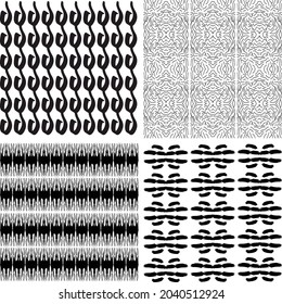 Set Black Brush Abstract background texture pattern design vector illustration.