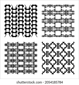 Set Black Brush Abstract background texture pattern design vector illustration.