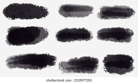Set of black brush, paint, ink brush strokes, brushes, lines. Dirty artistic design elements. Vector illustration. Isolated on white background.