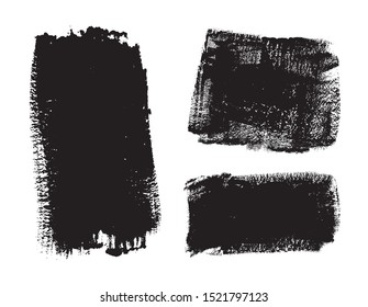 Set of black brush stroke banners.