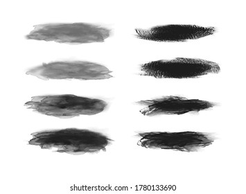 Set of black brush strokes. hand drawn watercolor concept. for banner, background, poster, cover.