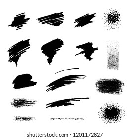 Set. Black brush strokes on a white background.