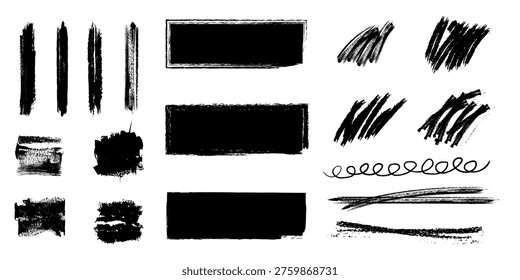 Un conjunto pinceladas negras