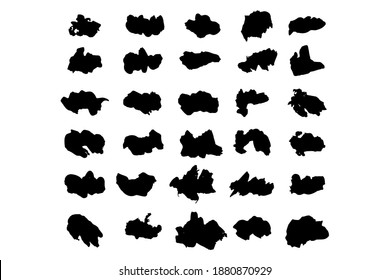 Set of black brushstrokes. Good collection of brushes.