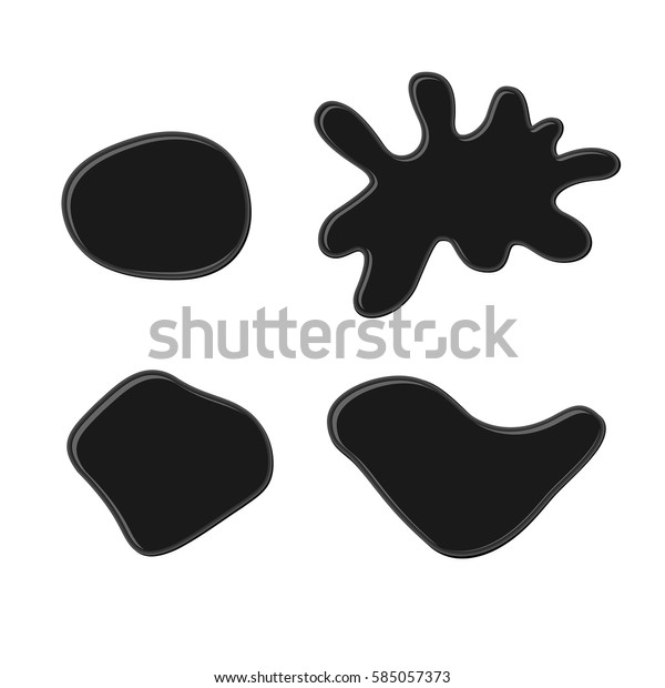 Set Black Bubble Gum Blots Color Stock Vector (Royalty Free) 585057373 ...