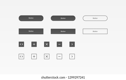 Set of black buttons