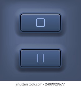 Set of black buttons. Collection of user interface elements. Vector illustration.
