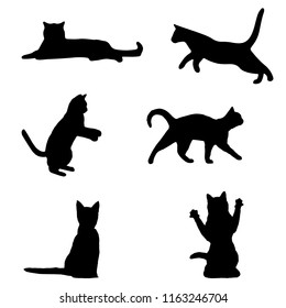 9 Cat Silhouettes Stock Vector (Royalty Free) 125927978