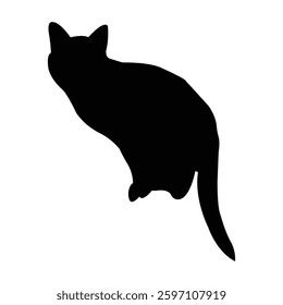 Set of black cat silhouettes.